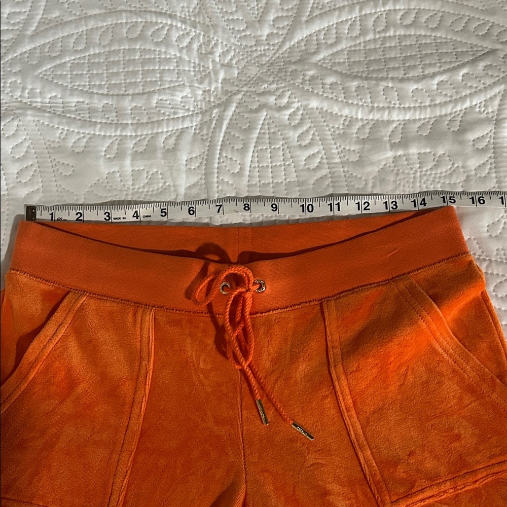 Juicy Couture Orange Velour pocket pants sz:M - Picture 10 of 10
